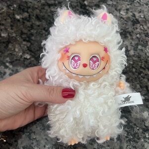 White Fluffy Monster Plush Toy keychain